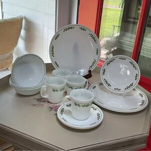 Corelle White Holly Vintage Festive Holiday Dinnerware